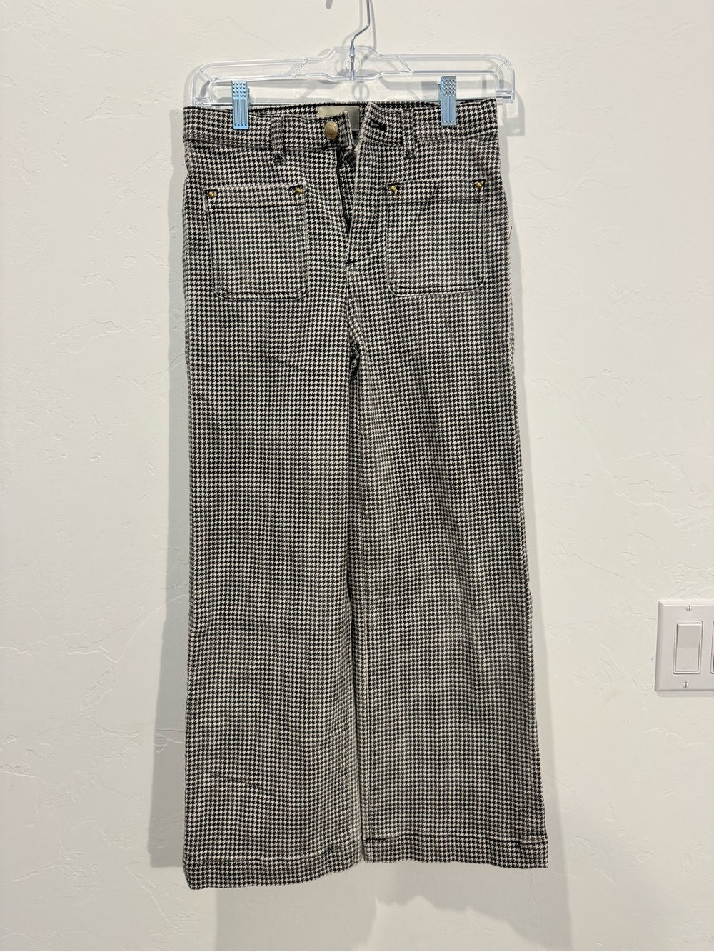 DL 1961 Girls Lily Wide Leg Houndstooth Pants- size 16- Academia Twee Retro Mod